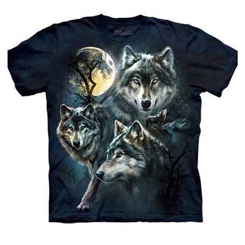 Майка с крутым 3D "Волки" The Mountain Moon Wolves Collage T-Shirt, Size S Kids