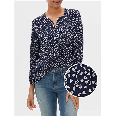 Print Blouson Sleeve Top