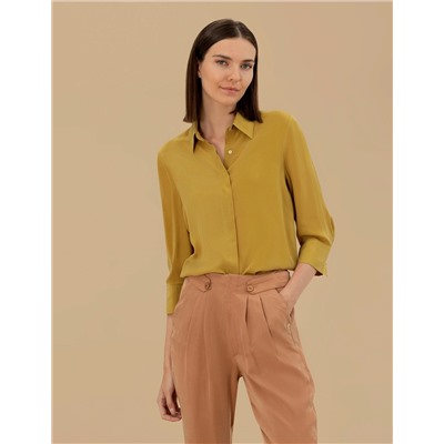 Yeşil Comfort Fit Uzun Kollu Gömlek