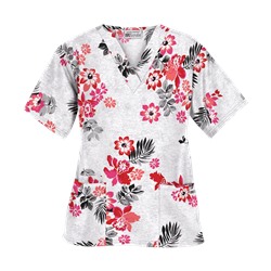 UA Floral Terrace Black Scrub Top
