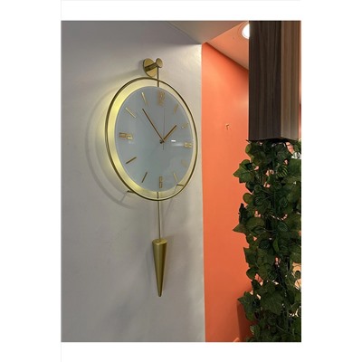 MetaQuartz Aksesuar MasiPPi Kristal Serisi Duvar Saati (Pilli LED) , Modern Dekoratif Metal Camlı Duvar Saati Meta-040120003