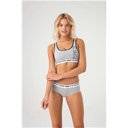 U.S. Polo Assn. Kadın, Lisanslı, Uspa, Gri Melanj, Büstiyer Slip Takım 255-Perita