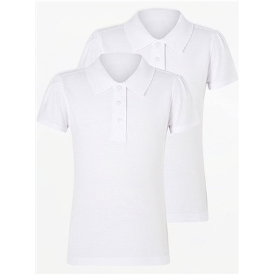 White School Polo Boys School Trousers and Girls School Skirt Set