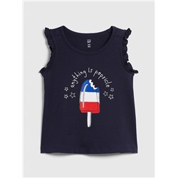 Toddler Graphic Tank with Ruffles
