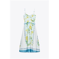 LEMON PRINT POPLIN DRESS
