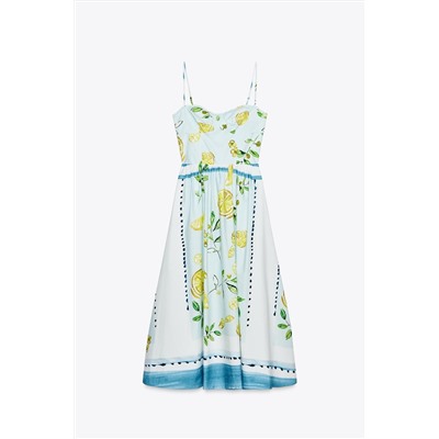 LEMON PRINT POPLIN DRESS