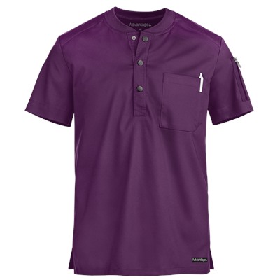 UA Advantage STRETCH Men's 2-Pocket Short Sleeve Henley Scrub Top