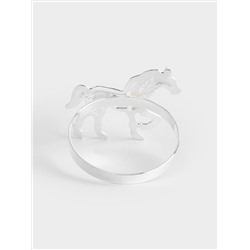 Кольцо для салфеток, 4 см, металл, серебристое, Лошадь, Horse