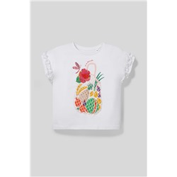 Kurzarmshirt - Bio-Baumwolle - Glanz-Effekt
