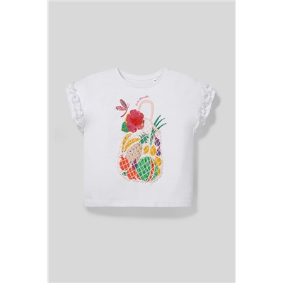 Kurzarmshirt - Bio-Baumwolle - Glanz-Effekt