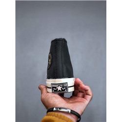 Новый зимний стиль с золотой пряжкой из кожи и меха версия Convers*e CHUCK 70 plus