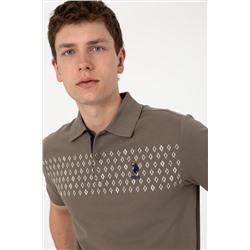 Erkek Regular Fit Polo Yaka Vizon Tişört