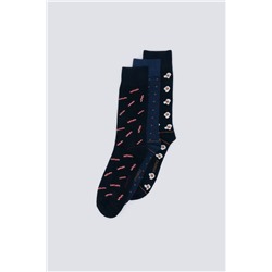 Pack 3 calcetines huevos, puntos y bacon