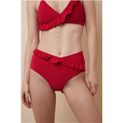 Braguita de biquini de talle alto Amazone Rojo