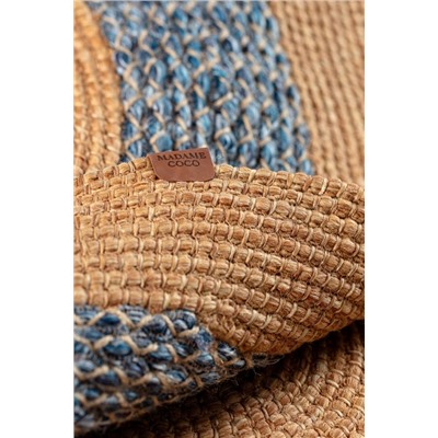 Vernal Yuvarlak Kilim - Naturel/Mavi - 100 cm