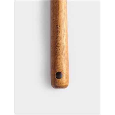 Шумовка, 33 см, силикон/дерево, молочный, Wenge