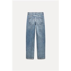 ZW COLLECTION STRAIGHT MID-WAIST STUDDED JEANS