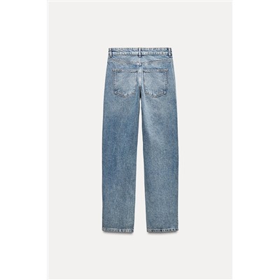 ZW COLLECTION STRAIGHT MID-WAIST STUDDED JEANS