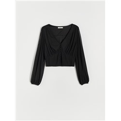 Bluse mit Volantärmeln
