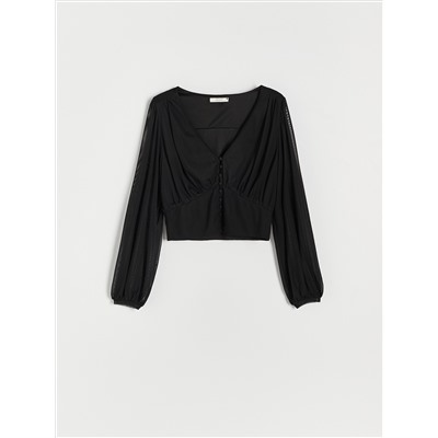 Bluse mit Volantärmeln