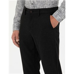 Siyah Slim Fit Kanvas Pantolon