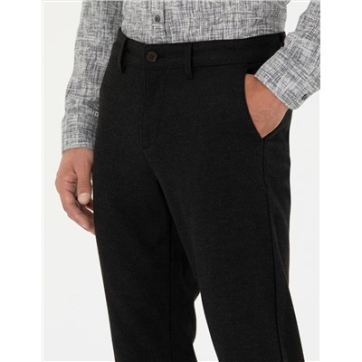 Siyah Slim Fit Kanvas Pantolon