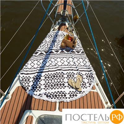 Полотенце пляжное круглое Этель "Этника", d150 см,100%п/э, 330 гр/м 2, 5539145