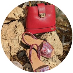 Ab.Zapatos 320-8 Hojas Rojas+Ab.Zapatos PELLE Bambu (630) rojo