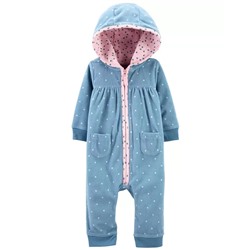 Fox Zip-Up Fleece Jumpsuit