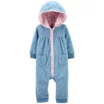 Fox Zip-Up Fleece Jumpsuit