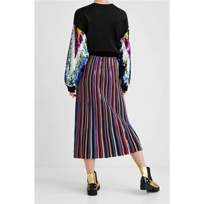 Falda midi rayas