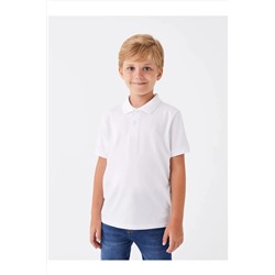 LC Waikiki, LCW Kids Beyaz Okulun En Havalı Polo Yaka Erkek Çocuk Tişörtü