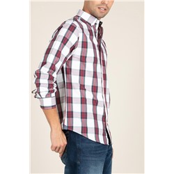 Camisa regular fit Blanco y verde
