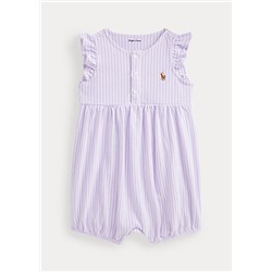 Baby Girl Oxford Mesh Bubble Shortall