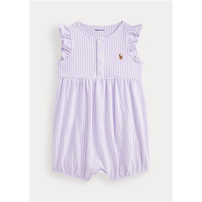 Baby Girl Oxford Mesh Bubble Shortall