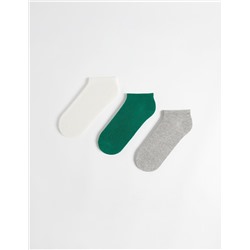 3 Pairs of Invisible Socks Pack, Men, Multicolour