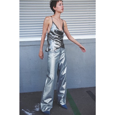 STRAIGHT MID-RISE METALLIC JEANS Z1975