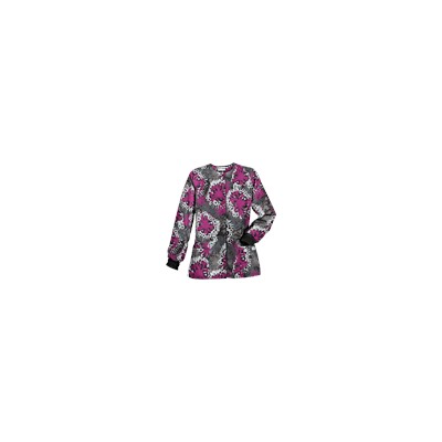 UA Splash of Flowers Black Print Scrub Jacket