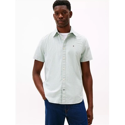 Short-Sleeve Stripe Oxford Shirt