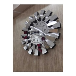 TUĞBArt 3 Boyutlu Piyano Model Aynalı Duvar Saati Roma Rakamlı Gümüş 38003102