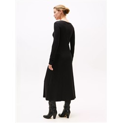 Boatneck Rib-Knit Midi Dress