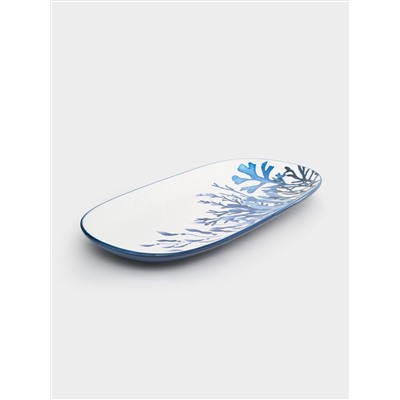 Набор, 2 пр, блюдо/салатник, керамика К, белое/синий, Синие кораллы, Blue Coral