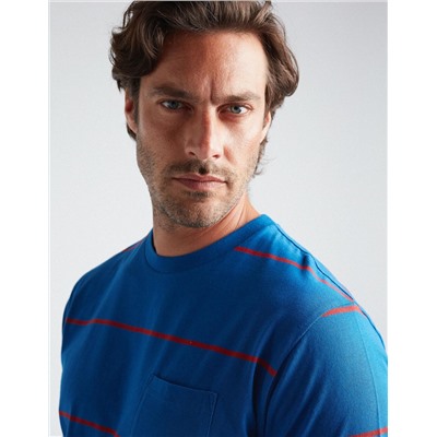 Striped T-shirt, Men, Blue