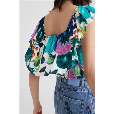 Body floral cuello de barco