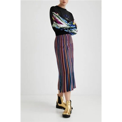 Falda midi rayas