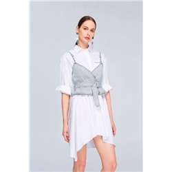 Crop top vaquero Gris jaspeado