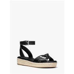 MICHAEL MICHAEL KORS Ripley Pebbled Leather Espadrille Sandal