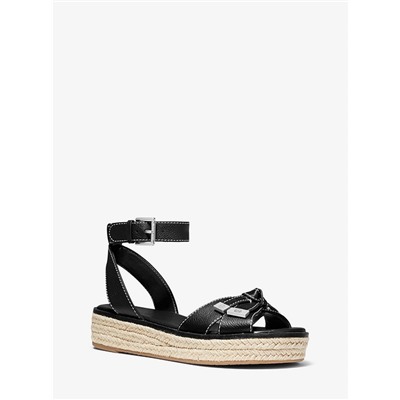 MICHAEL MICHAEL KORS Ripley Pebbled Leather Espadrille Sandal