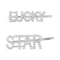 GUESS 2-Pc. Silver-Tone Pavé Lucky Star Bobby Pin Set