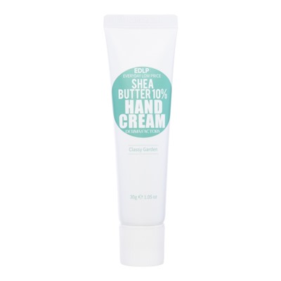 DERMA FACTORY EDLP Shea Butter 10% Hand Cream Classy Garden Увлажняющий крем для рук с маслом ши и ароматом цветочного сада 30г